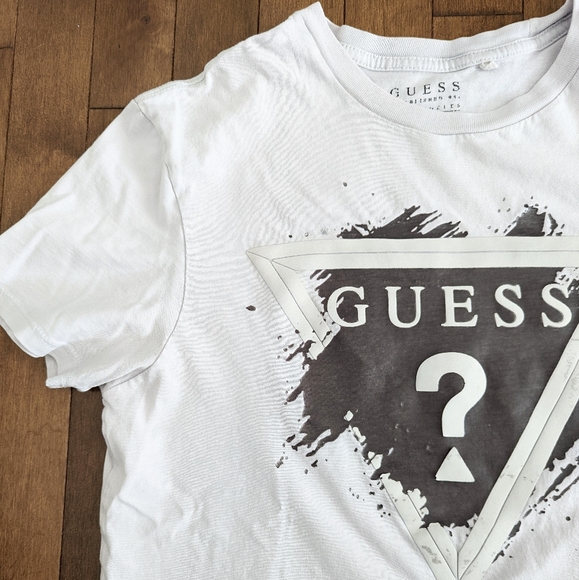 GUESS Logo T-shirt Soft Ringer Tee Grey - Picture 5 of 9